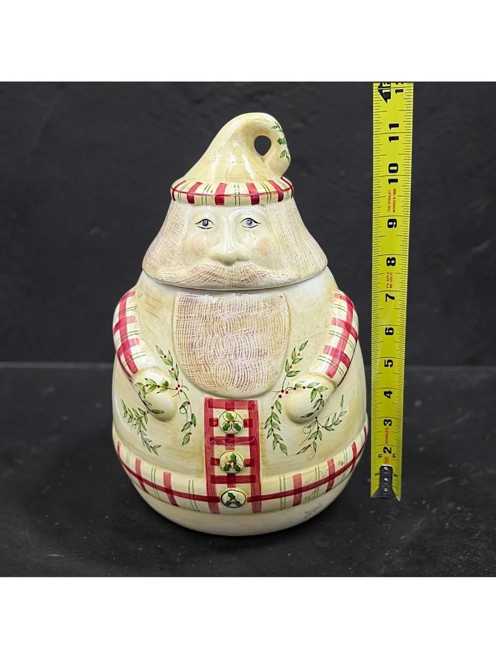 Large Vtg Laurie Gates Los Angeles Pottery Santa Cookie Jar Christmas Canister